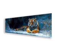 Diamond Painting Adulte Grand Format 30x90 cm, Peinture Diamant Animal Diamond Painting Tigre Broderie Diamant Kit Complet, DIY Carré Strass Point de Croix Art pour Décoration Maison Cadeau K0-116