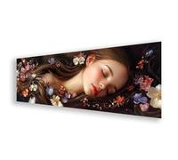 Diamond Painting Adulte Grand Format 30x90 cm, Peinture Diamant Femme Diamond Painting Fleur Broderie Diamant Kit Complet, DIY Carré Strass Point de Croix Art pour Décoration Maison Cadeau K0-137