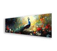 Diamond Painting Adulte Grand Format 30x90 cm, Peinture Diamant Paon Diamond Painting Fleur Broderie Diamant Kit Complet, 5D DIY Carré Strass Point de Croix Art pour Décoration Maison Cadeau K0-92