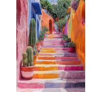 Diamond Painting Adulte Grand Format 40 x 50 cm, Paysage Diamond Painting Cactus Droderie Biamant 5D DIY Diamant Strass Point de Croix Cristal Loisirs Créatifs pour Decoration Murale -ly2508225