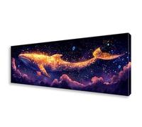 Diamond Painting Adulte Grand Format 40x120 cm, DIY Diamond Painting Dauphin Peinture Diamant Kit Complet, 5D Animal Broderie Diamant Point de Croix Art pour Decoration Murale, Cadeau Femme W0-303