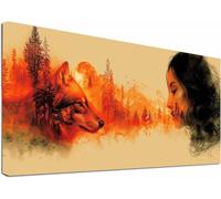 Diamond Painting Adulte Grand Format 40x80cm, 5D Diamond Painting Femme, DIY Loisirs Créatifs Adultes Loup, Peinture Diamant Adulte Point De Croix Strass Kit, Décoration Maison, Cadeau Femme M-1877