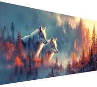 Diamond Painting Adulte Grand Format 40x80cm, 5D Diamond Painting Loup, DIY Activité Manuelle Adulte Montagne, Broderie Diamant Strass Point de Croix Artisanat Kit, Décoration Maison Cadeau N-4840