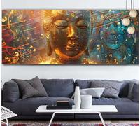 Diamond Painting Adulte Grand Format 50x100cm, Statues De Bouddha Broderie Diamant Kit Complet Diamant Carré, Peinture Diamant 5D Full Drill XXL, Créatifs Mosaïque Décoration Cadeau (Zen) Q-O205