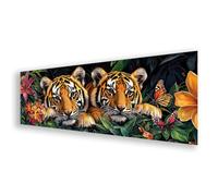 Diamond Painting Adulte Grand Format 50x150 cm, Peinture Diamant Animal Diamond Painting Tigre Broderie Diamant Kit Complet, DIY Carré Strass Point de Croix Art pour Décoration Maison Cadeau K0-89