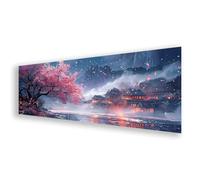 Diamond Painting Adulte Grand Format 50x150 cm, Peinture Diamant Paysage Diamond Painting Arbre Broderie Diamant Kit Complet, DIY Carré Strass Point de Croix Art pour Décoration Maison Cadeau K0-425