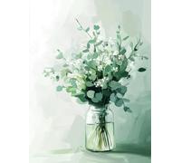 Diamond Painting Adulte Grand Format 50x70CM, Planter Diamond Painting Vase Droderie Biamant 5D DIY Diamant Strass Point de Croix Cristal Loisirs Créatifs pour Decoration Murale, Cadeau -ly25082WX