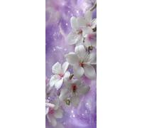 Diamond Painting Adulte Grand Format, 5D DIY Fleurs Blanches Diamant Painting Kit Complet, Rêve Violet Peinture Diamant Strass Point de Croix Artisanat pour Décoration Murale 100x200 cm -LR1488