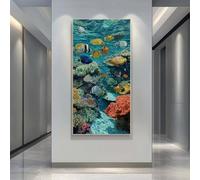 Diamond Painting Adulte Grand Format, 5D DIY Monde Sous-Marin Diamant Painting Kit Complet, Corail Peinture Diamant Strass Point de Croix Broderie Peinture pour Décoration Murale 100x200 cm -LR1476