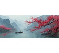 Diamond Painting Adulte Grand Format, 5D DIY Paysage Naturel Diamant Painting Kit Complet, Abstrait Peinture Diamant Strass Point de Croix Broderie Peinture pour Décoration Murale 200x100 cm -LR154