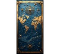 Diamond Painting Adulte Grand Format, 5D Peinture Diamant XXL 55x110 cm Rétro, Broderie Diamant Painting Kit Complet, DIY Carte du monde Diamond-Painting enfant, Grande Taille Pour la Décoratio, c-195