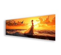 Diamond Painting Adulte Grand Format 60x180 cm, Peinture Diamant Coucher de Soleil Diamond Painting Femme Broderie Diamant Kit, 5D DIY Carré Strass Point de Croix Art pour Décoration Maison K0-131