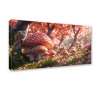 Diamond Painting Adulte Grand Format 60x30cm, Peinture Diamant Forêt, Broderie Diamant Kit Complet, Champignon Diamond Painting Carré, 5D DIY Strass Point de Croix Art pour Decoration Murale 0J-1045