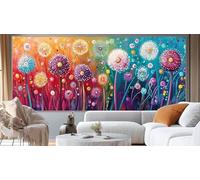 Diamond Painting Adulte Grand Format 70 x 40 cm, Diamond Painting Abstrait Peinture Diamant, 5D Broderie Diamant Adulte DIY Cristal Point de Croix Kit Complet pour Décoration Murale Maison Pissenlit