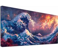 Diamond Painting Adulte Grand Format 70x140cm, 5D Diamond Painting Mont Fuji, DIY Activité Manuelle Adulte Paysage, Broderie Diamant Point de Croix Kit, Décoration Maison, Cadeau Femme Z-1372