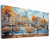 Diamond Painting Adulte Grand Format 80x150cm, Broderie Diamant Kit Complet Paysage, 5D Peinture Diamant Venise, Loisirs Créatifs Adultes, Activité Manuelle, Décoration Salon Murale Cadeau C6-535