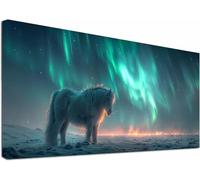 Diamond Painting Adulte Grand Format 80x160cm, 5D Diamond Painting Cheval, DIY Loisirs Créatifs Adultes Aurora, Peinture Diamant Adulte Point De Croix Strass Kit, Décoration Maison Cadeau 8-8855