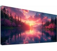 Diamond Painting Adulte Grand Format 80x160cm, 5D Diamond Painting Coucher De Soleil, DIY Loisirs Créatifs Adultes Paysage, Peinture Diamant Adulte Point De Croix Strass Kit, Décoration Maison 9-6432