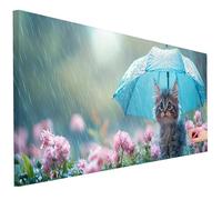 Diamond Painting Adulte Grand Format 80x30cm Diamant Painting Chat Kit Loisirs Créatifs Adultes, 5D DIY Mignon Peinture Diamant Cristal Point de Croix Kit Complet pour Decor Maison Cadeau Femme K-26