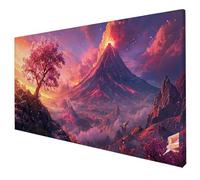 Diamond Painting Adulte Grand Format 80x30cm Diamond-Painting Paysage Broderie Diamant Kit Complet 5D Volcan Peinture Diamant Kit Activité Manuelle Adulte DIY Strass Point de Croix Decor Murale V-32