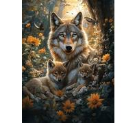 Diamond Painting Adulte Grand Format 90 x 120 cm, Loup Diamond Painting Animal Droderie Biamant 5D DIY Diamant Strass Point de Croix Cristal Loisirs Créatifs pour Decoration Murale, Cadeau -ly25082P4