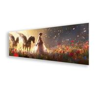 Diamond Painting Adulte Grand Format 90x270 cm, Peinture Diamant Cheval Diamond Painting Femme Broderie Diamant Kit Complet, DIY Carré Strass Point de Croix Art pour Décoration Maison Cadeau K0-35