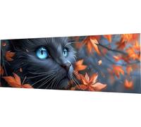 Diamond Painting Adulte Grand Format 90x30cm, Bricolage 5D Broderie Diamant Chat Peinture Diamant Enfant Feuilles d'érable Peinture Diamants Loisirs Créatifs Adultes, Décoration Chambre, Cadeau C2-20