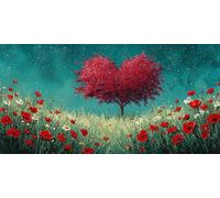 Diamond Painting Adulte Grand Format Amour 5D Diamond Painting Les Arbres XXL DIY Activité Manuelle Débutants Broderie Kit Peinture Diamant Strass Cristal Decor Chambre Cadeaux Femme 100x200cm f-364