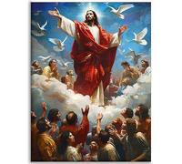 Diamond Painting Adulte Grand Format, Broderie Diamant Kit Complet Jésus, 5D Mystère Diamond Painting Adulte XXL, DIY Peinture Diamant Artisanat Point de Croix, Décoration Cadeau 90x120cm C-Q917