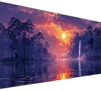 Diamond Painting Adulte Grand Format Coucher De Soleil, 5D Diamond Painting RivièRe, DIY Activité Manuelle Adulte, Broderie Diamant Point de Croix Cristal Kit, Décoration Maison 60x120cm 8-5431