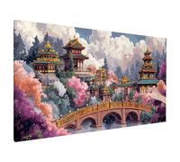 Diamond Painting Adulte Grand Format, Diamond Painting Paysage, DIY Peinture Diamant Adulte Kit avec Square Drill Toile 150x60cm, Loisirs Créatifs pour Decoration Noel, Cadeau Femme, (Rétro) X-38