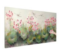 Diamond Painting Adulte Grand Format, Diamond Painting Water Lily, DIY Peinture Diamant Adulte Kit avec Square Drill Toile 100x40cm, Loisirs Créatifs pour Decoration Noel, Cadeau Femme, (Rétro) S-0