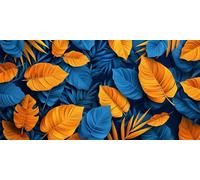 Diamond Painting Adulte Grand Format, DIY 5D Diamant Painting Complet Kits, Carrés Peinture Diamant Feuilles jaunes Cristal Strass Point de Croix Artisanat pour Décor Murale Maison 70x140cm, P5692