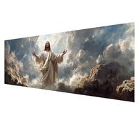 Diamond Painting Adulte Grand Format, Kit Diamond Painting Religion, Broderie Diamant Grand Format, 5D Homme DIY Point de Croix Kit Complet Adulte, Peinture Diamant XXL, Murale Décor 50x150cm M-61