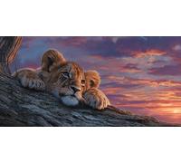 Diamond Painting Adulte Grand Format Le Lion 5D Diamond Painting Animaux XXL DIY Activité Manuelle Débutants Broderie Kit Peinture Diamant Strass Cristal Decor Chambre Cadeaux Femme 90x180cm f-512