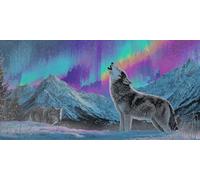 Diamond Painting Adulte Grand Format Le Loup 5D Diamond Painting La Montagne XXL DIY Activité Manuelle Débutants Broderie Kit Peinture Diamant Strass Cristal Decor Chambre Cadeaux Femme 50x100cm f-108