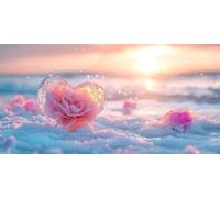 Diamond Painting Adulte Grand Format Les Roses 5D Diamond Painting Amour XXL DIY Activité Manuelle Débutants Broderie Kit Peinture Diamant Strass Cristal Decor Chambre Cadeaux Femme 30x60cm f-448