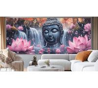 Diamond Painting Adulte Grand Format Lotus 120 x 60 cm, Diamond Painting Bouddha Peinture Diamant, Broderie Diamant Kit Complet DIY Point de Croix Cristal Painting pour Décoration Murale Maison mm295