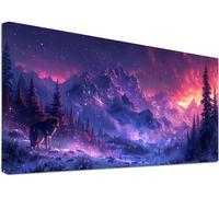 Diamond Painting Adulte Grand Format Montagne, 5D Diamond Painting Loup, DIY Activité Manuelle Adulte, Peinture Diamant Kit Broderie, Diamant Art Mosaik Crafts, Decoration Murale 60x120cm 8-1326