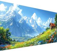 Diamond Painting Adulte Grand Format Montagne, 5D Diamond Painting Maisons, DIY Activité Manuelle Adulte, Broderie Diamant Point de Croix Cristal Artisanat Kit, Décoration Maison 70x140cm 2-7066