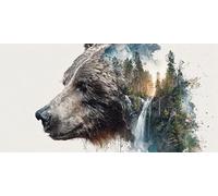 Diamond Painting Adulte Grand Format Ours 5D Diamond Painting La Cascade XXL DIY Activité Manuelle Débutants Broderie Kit Peinture Diamant Strass Cristal Decor Chambre Cadeaux Femme 100x200cm f-782