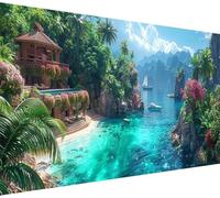 Diamond Painting Adulte Grand Format Paysage, 5D Diamond Painting Adulte RivièRe, DIY Broderie Diamant Point De Croix Strass Kits, Peinture Diamant pour Décoration Maison, Cadeau Femme 60x120cm 4-7922