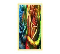Diamond Painting Adulte Grand Format, Peinture Diamant Rose couleur copie Diamant Strass Point de Croix Cristal Painting, 5D DIY Kit de Peinture Diamantée Décor Murale D'intérieur 70x140cm e-467