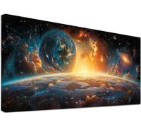Diamond Painting Adulte Grand Format PlanèTe, 5D Diamond Painting Ciel éToilé, DIY Activité Manuelle Adulte, Peinture Diamant Kit Broderie, Tableau Decoration Murale, Cadeau Femme 100x300cm N-3845