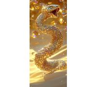Diamond Painting Adulte Grand Format, Serpents animaux Peinture Diamant XXL 40x80cm Diamant Tableau de Perle Kit, Diamond Art Loisirs Creatifs Adultes Broderie Point de Croix Maison Murale Decor n-187
