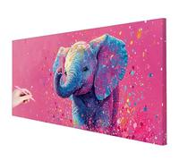 Diamond Painting Adulte Grande Taille 200x80cm Diamant Painting Animaux Kit, Peinture Diamant Éléphant Kit Loisirs Créatifs Adultes, Diamond Perle Point de Croix Tableau Decoration Murale Cadeau M-85