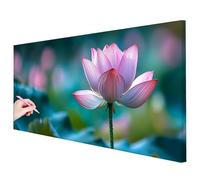 Diamond Painting Adulte Grande Taille 200x80cm Diamant Painting Lotus Kit, Peinture Diamant Fleur Kit Loisirs Créatifs Adultes, Diamond Perle Point de Croix Tableau Decoration Murale Cadeau Femme K-23