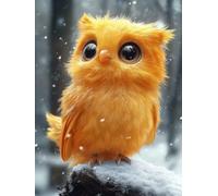 Diamond Painting Adulte, Hibou Diamond Painting Hiver Broderie Diamant 5D DIY Diamant Cristal Strass Point de Croix Loisirs Créatifs Adultes pour Tableau Decoration Murale, Cadeau 70x95 cm -yym2507O7