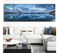 Diamond Painting Adulte Hiver Diamond Painting Grand XXL Aurore, 5D Peinture Diamant Loisirs Créatifs Adultes, Point de Croix Activité Manuelle Adulte pour Decoration Maison Murale, 50x150cm, Model778