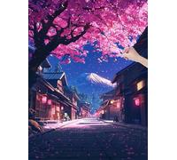 Diamond Painting Adulte Japon Peinture Diamant Adulte, 5D DIY Diamond Art Kit Complet, Loisirs Créatifs Adultes, Diamant Strass Point de Croix Cristal Painting pour Décoration Murale, 50x70cm, O-60